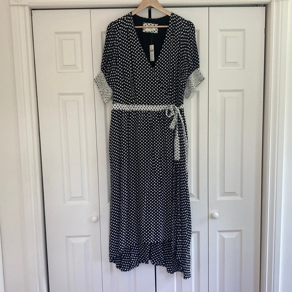 Maeve Anthropologie Breanna Polka Dot Wrap Dress NWT - Picture 4 of 11